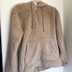 Teddy/Sherpa Quarter Zip Hoodie
